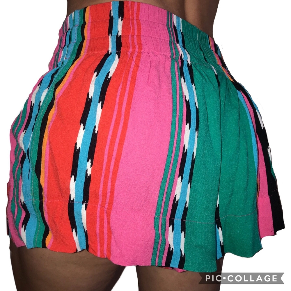 Ella Moss Ocean Striped Pull-On Shorts M